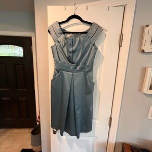 Elegant Blue Cap Sleeve Dress
